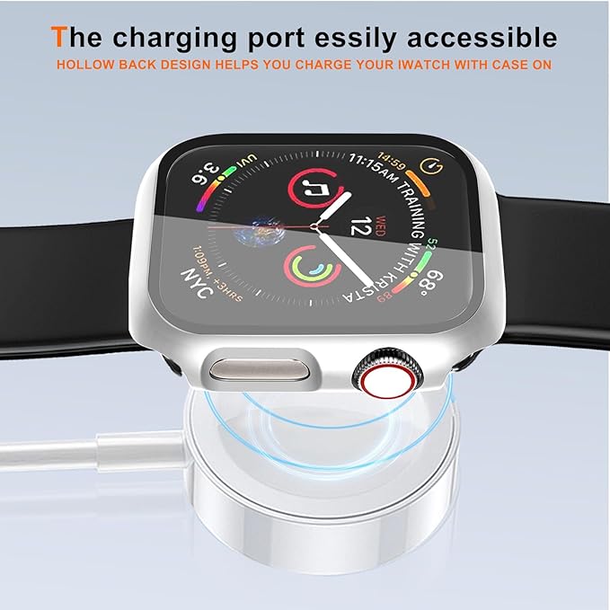 Hard Case for Apple Watch Series Series 3/2/1 42mm [Full Protection], Built-in Screen Protector [Touch Sensitive] Slim Bumper Cover for iWatch S3/S2/S1 Accessories 42mm, Silver - Image 4