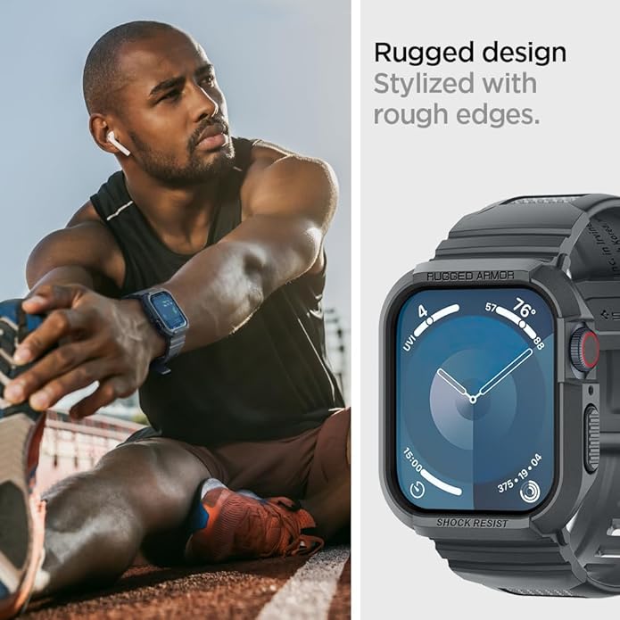 Spigen for Apple Watch Band with Case, Rugged Armor Pro Compatible with Ultra 3/2/1 49mm, Series 11/10 46/42mm, 9/8/7 45/41mm, SE3/SE2/SE/6/5/4 44/40mm Cover Strap - Image 5
