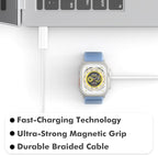 Magnetic Fast Charger for Apple Watch, Smart iWatch Charger, Compatible Apple Watch Chargers for Ultra 2/Ultra/Series 10/9/8/7/6/SE, USB C, Durable & Safe, 2-3 Hour Full Charge, Smart IC, 3FT, White - Image 2