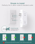Addtam Surge Protector Outlet Extender, 6-Outlet Splitter with 4 USB Wall Charger(PD 20W), Multi Plug Wall Outlet 1800J Power Strip for Home Office Dorm Room Essentials, White - Image 7