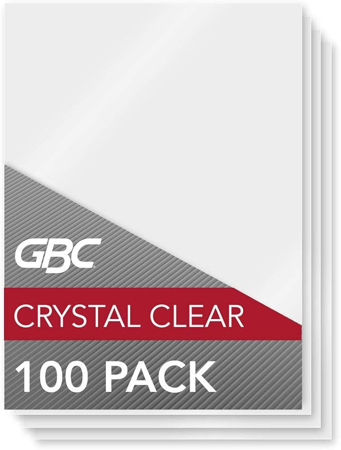 GBC Laminating Sheets, Thermal Laminating Pouches, Menu Size, 5Mil, HeatSeal Crystal Clear, 100 Pack (3200417) by GBC