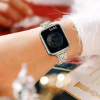 QUNDAXI Slim Watch Band Compatible with Apple Watch 41mm 45mm 42mm 44mm 40mm 38mm Metal Stainless Steel Watchband Suitable for iWatch 11/10/9/8/7/6/5/4/3/2/1/SE Series Women Luxury Strap - Image 5