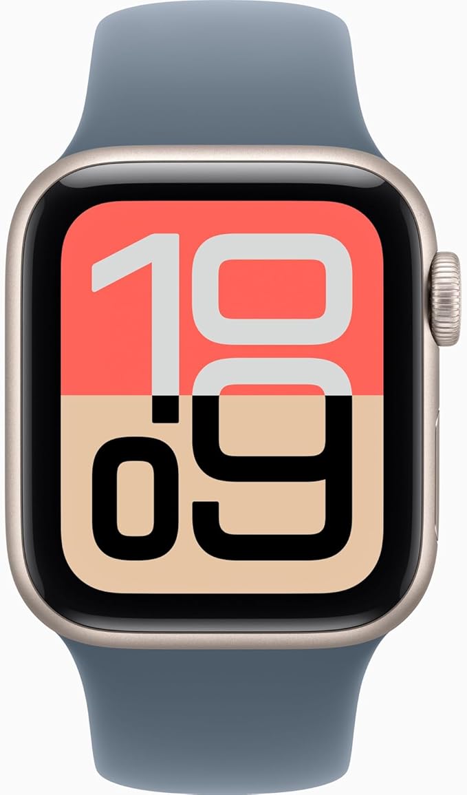 Apple Watch SE 3 [GPS, 40mm] Starlight Aluminum Case with Anchor Blue Sport Band, S/M (Renewed) - Image 2