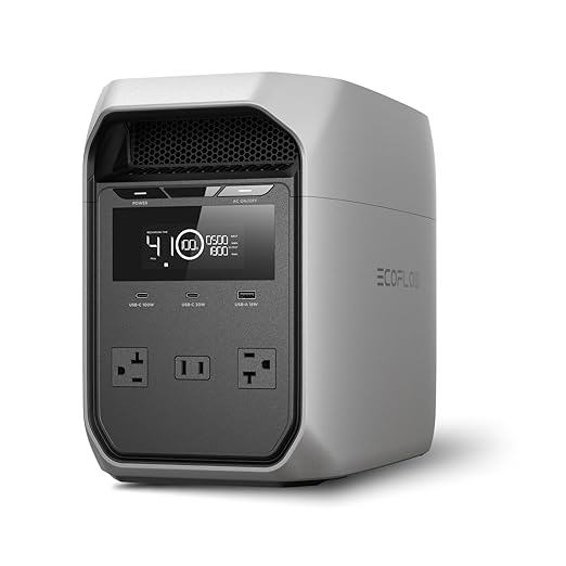 EF ECOFLOW Portable Power Station Delta 3 Classic, 1024Wh LiFePO4 Battery, 1800W AC/100W USB-C Output, 1 Hr Fast Charge, Solar Generator for Home Backup, Camping & RVs (Solar Panel Optional) by EFECOFLOW