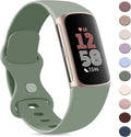 AK Sport Band Compatible with Fitbit Charge 6 Bands / Fitbit Charge 5 Bands Women Men, Classic Soft Replacement Straps Wristbands for Fitbit Charge 6 / 5 Advanced Fitness & Health Tracker (Avocado by AK