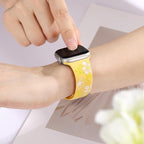 Witzon Floral Band Compatible with Apple Watch Bands For Women 40mm 41mm 38mm 42mm 44mm 45mm 46mm 49mm, Engraved Cute Flower Silicone Dressy Strap for iWatch Series 11 10 9 8 7 6 5 4 3 2 SE Ultra - Image 6