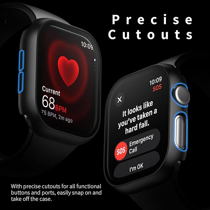 6 Pack for Apple Watch Series 10 42mm Case with Tempered Glass Screen Protector, Ultra-Thin Scratch Resistant Hard PC Protective Cover Compatible with iWatch Series 10 Screen Protector 42mm - Image 5