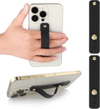 WLLHYF 2Pcs Phone Loop Finger Holder, Silicone Phone Grip Phone Finger Strap Stand Universal Portable Finger Kickstand for Most Smartphones (2pcs-Black) - Image 2