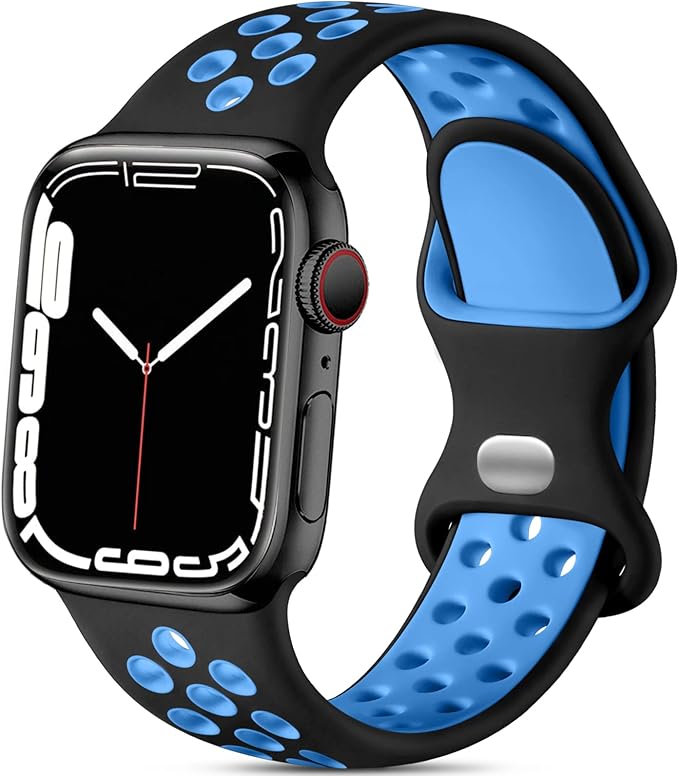 Lerobo Bands Compatible with Apple Watch Band 40mm 38mm 42mm 41mm Women Men, Breathable Sport Soft Silicone Replacement Band for Apple Watch SE 3 2 for iWatch Series 11/10/9 8/7/6/5/4/3/2/1 by Lerobo