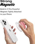 Svanove Silicone Magnetic Phone Grip Compatible with Magsafe Phone Grip Holder, Cute Cell Phones Grips Stand Collapsible Kickstand for iPhone Samsung, Slim Thin Matte Soft Rubber TPU, Light Pink - Image 5