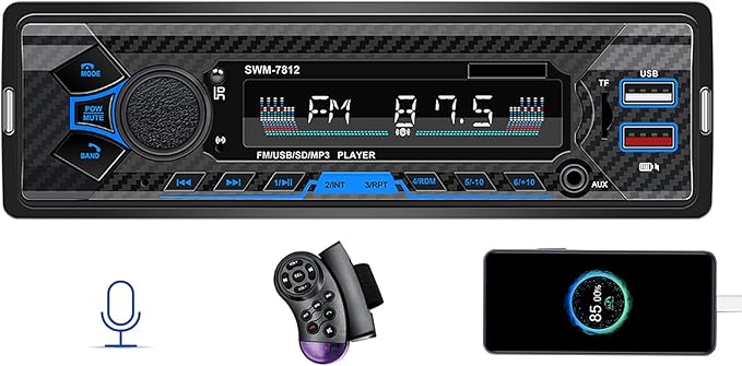 Bluetooth Single din car Stereo System for car, 7 inch Universal car Radio System for car,aftermarket car Radio,1 din car Radio,SWC/Subwoorf/BT by DWMM