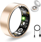 Smart Health Rings for Women Men, Fitness Tracker with Heart Rate, Blood Oxygen, HRV, Sleep Tracker, Step Tracker, No Subscription Fee, IP68 Waterproof Smart Ring for iphone & Android (Rose Gold, 11) by Unknown