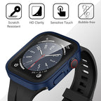 Amizee 2 Pack Compatible with Apple Watch Series 9 8 7 45mm Case with Built-in Screen Protector, Ultra-Thin Hard PC Straight Edge Anti-Scratch Protective Cover for iWatch (Matte Blue) - Image 6