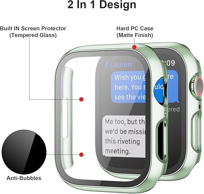 6 Pack Case for Apple Watch SE (2nd) Series 6/SE/5/4 40mm with Tempered Glass Screen Protector, BHARVEST High Definition Scratch Resistant Hard PC Bumper Cover for Apple Watch Accessories, 40mm - Image 3