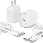 USB C Charger Type C Fast Charging 2 Pack 25W Chargers Block with 2 Pack 6FT USB C to C Cable for iPhone 17 Pro/Pro Max/Air/16 15 Pro/Pro Max/Plus/iPad/Samsung Series and More by ChargingExpertBesideYou