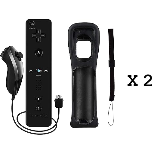 Burcica Controller for Wii Remote and Nunchuck, Wireless Controllers Compatible with Wii/Wii U with Silicone Case and Wrist Strap (Black) - Image 2