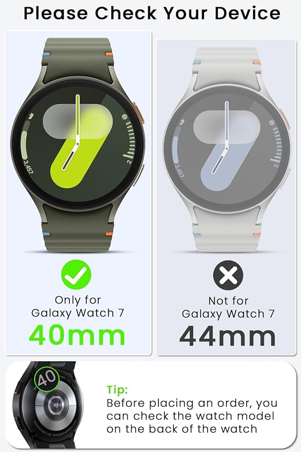 6+6 Pack Accessories Compatible with Samsung Galaxy Watch 7 Screen Protector Case 40mm + HD Ultra-thin Tempered Protective Film, Hard PC Bumper Waterproof Face Cover Set for Galaxy Watch 7 40mm Case Women/Men - Image 2