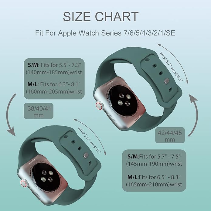 Sport Bands Compatible with Apple Watch 42mm 44mm 45mm 46mm 41mm 38mm 40mm 49mm for Women Men, Soft Silicone Strap for iWatch Wristband Series Ultra SE 11 10 9 8 7 6 5 4 3 2 1 - Image 7