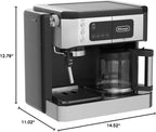 De'Longhi UPGRADED All-in-One Combination Coffee Maker & Espresso Machine + Advanced Adjustable Milk Frother for Cappuccino & Latte + Glass Coffee Pot 10-Cup, COM532M black - Image 8