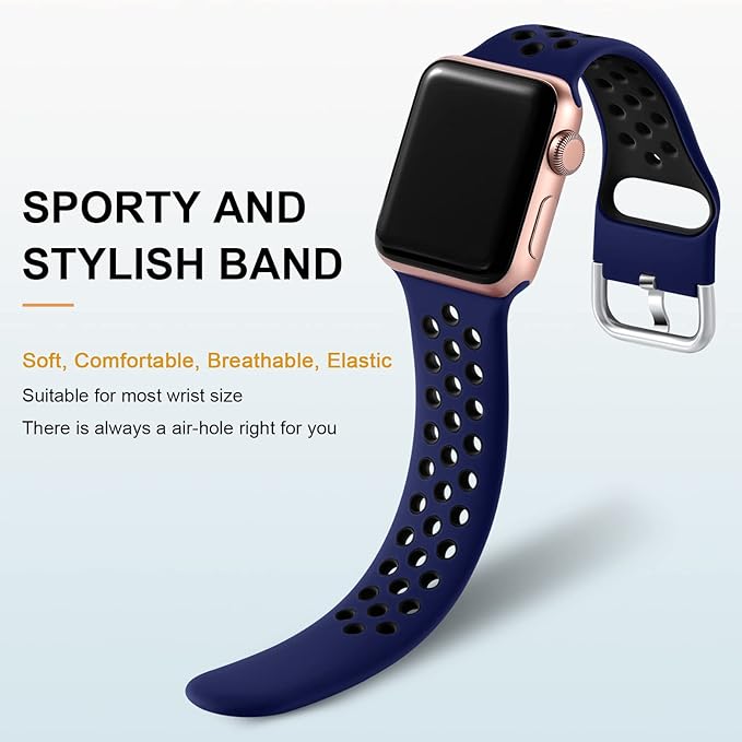 Lerobo 3 Pack Band Compatible with Apple Watch 46mm 44mm 49mm 42mm 45mm Sport Band for Women Men,Soft Silicone Replacement Strap Bands for iWatch Bands Ultra SE 2nd 3 Series 11 10 9 8 7 6 5 4 3 2 1 - Image 3