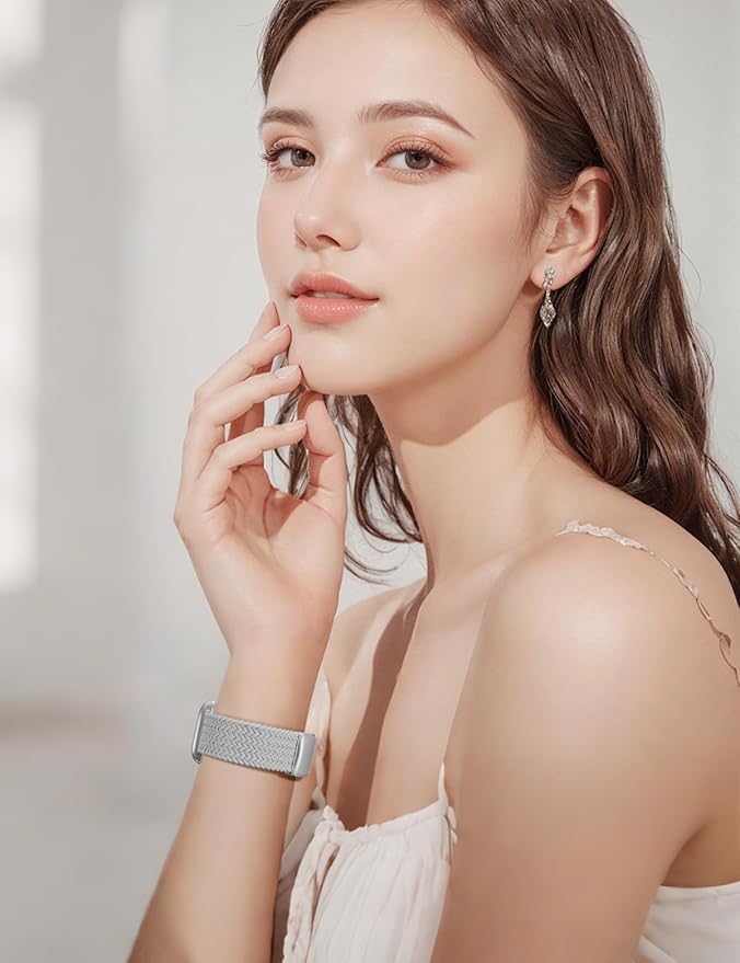 Braided Stretchy Band Compatible with Apple Watch Bands 38mm 40mm 41mm 42mm 46mm 44mm 45mm 49mm for Women Men, Nylon Sport Strap Solo Loop for iWatch bands Series SE 11 10 9 8 7 6 5 4 3 Ultra 3 2 1 - Image 5