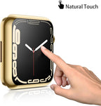 Julk [2 Pack] 44mm Gold Cover Soft Flexible TPU Anti-Scratch Lightweight Protective IWatch Case Built in Screen Protector Compatible with Apple Watch SE 3 (2025)/6/5/4/SE - (1 Gold + 1 Transparent) - Image 4