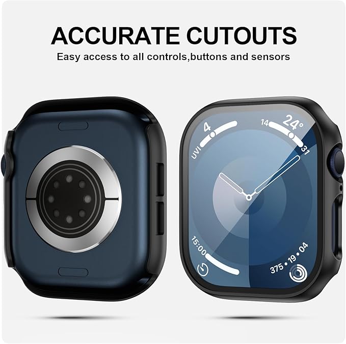 6 Pack for Apple Watch Series 11(2025 Series 10 46mm Case with Tempered Glass Screen Protector,JZK Slim Guard Bumper Hard PC Protective Cover HD Ultra-Thin Case for iWatch 46mm Accessories - Image 4