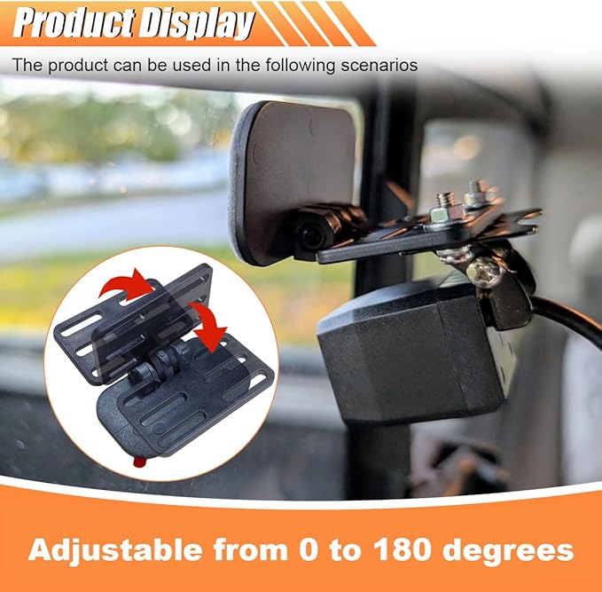 Car Rear View Camera Mount - Adjustable Dash Cam Reverse Camera Holder Vehicle Backup Camera Mount - Universal Strong Adhesive Rear Window Windshield Bracket for Car, SUV, RV, Truck (1Set) - Image 4