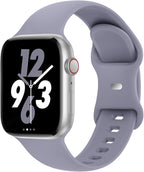 Sport Band Compatible with Apple Watch 38mm 40mm 41mm 42mm 44mm 45mm 46mm 49mm, Replacement Soft Silicone Strap Wristbands for iWatch Series 11/10/9/8/7/6/5/4/3/2/1 Ultra SE Women Men, Lavender Gray by Acrbiutu