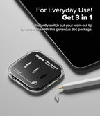 Ringke Apple Pencil Tips [3 Pack/Replacement for All Generations] Compatible with Apple Pencil Pro, 1st, 2nd Gen, USB-C Accessories, Chunky & Solid Feel Nib - 2B (Matte Light Gray) - Image 5