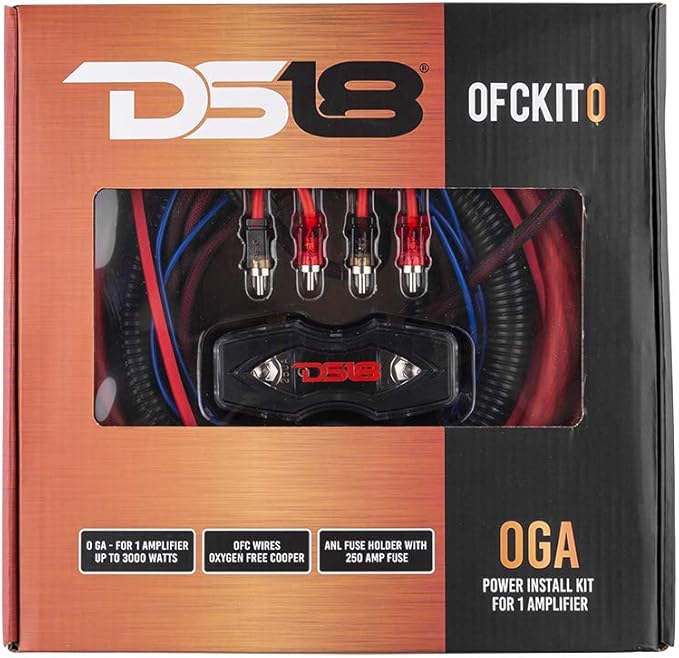 DS18 OFCKIT0 Ultra Flex Advance 0 Gauge Complete Amplifier Installation Wiring Kit 0GA with Fuse Holder and 250 Amp Fuse - Up to 3000 Watts, OFC 100% Cooper - Image 5