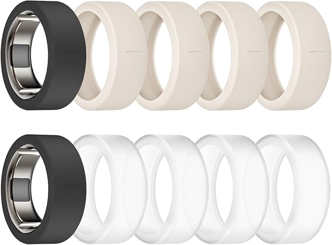 10 Pack Covers Compatible with Oura Ring Gen 4/4 Ceramic/Oura Ring 3 Cover, Ultra-Thin Anti-Scratch Silicone Ring Protector for RingConn Gen 2/Gen 2 Air/ULTRAHUMAN Ring AIR for Women Men by BandRain