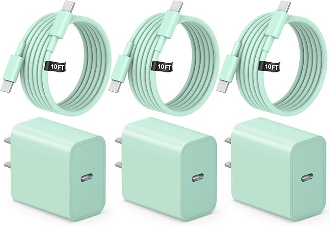 iPhone 17 16 15 Charger Fast Charging 3 Pack USB C Charger Block Type C Chargers 6FT Cord Wall Chargers Compatible with iPhone Air/17/17 Plus/17 Pro/17 Pro Max/16/16 Plus/16 Pro/16 Pro (Purple) - Image 2