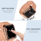 GEAK Compatible with Apple Watch Case 41mm, Soft HD High Sensitivity Apple Watch Screen Protector 41mm with TPU All Around Anti-Fall Protective Case Cover for iWatch Series 8/7 3Pack Clear/Gold/Pink - Image 3