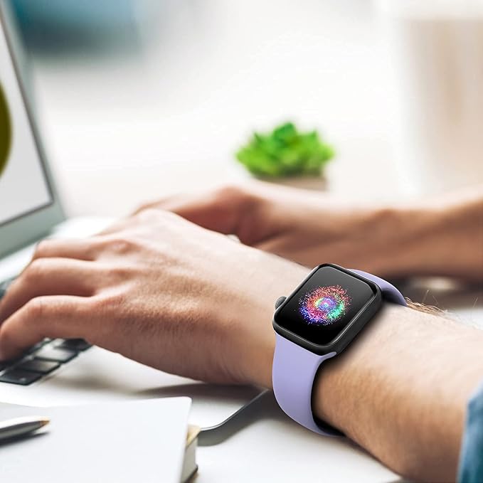 TreasureMax Sport Band Compatible with Apple Watch Bands 38mm 40mm 41mm 42/44mm 45mm 46mm 49mm, Soft Silicone Strap Compatible for Apple Watch Ultra 3 Series 11 10 9 SE/SE2 8 7 6 5 4 3 Men Women Lavender - Image 5