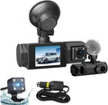 Three-Lens Driving Recorder, Triple-View Dashcam for Full Protection, Full View Car Dashcam System, 1080p Video Recording Wireless Dash Cams, 3 Channel Dash Cam for Cars (Recorder) by Unknown