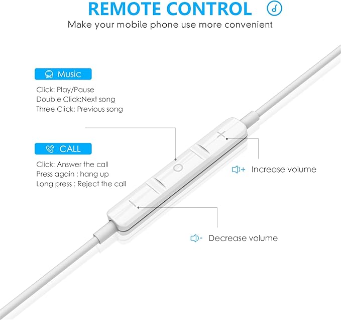 Wired iPhone Earbuds/Headphones/Earphones with 3.5mm Wired [MFi Certified] with Mic, Volume Control Compatible with iPhone,iPad,iPod,Computer,MP3/4,Android Most 3.5mm Audio Devices - Image 3