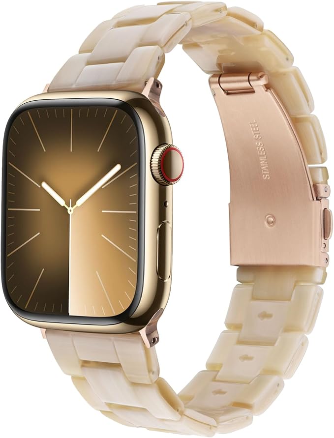V-MORO Lightweight Bands Compatible with Apple Watch Series 11/10/9/8/7 38/40/41/42mm Women Fashion Cute Bracelet Band Rose Gold Stainless Steel Buckle Watch Strap for iwatch Series SE/6/5/4/3/2/1 by V-MORO
