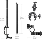 JUSMO LS15 Pro Camera Desk Mount, Aluminum Overhead Camera Mount Rig, Table Multi-Device Pole to Mount Magic Arm Clamp, DSLR, Cameras, Phone, Light, Microphone, Streaming, Studio, Max Load 22 lb - Image 7