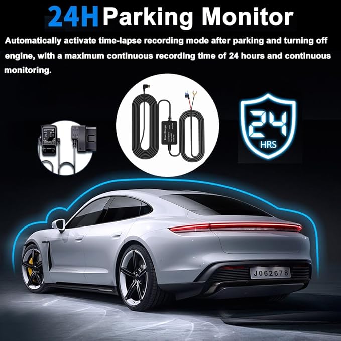 4 Channel Dash Cam Front and Rear Inside Back 360° FHD 2K Dash Camera for Cars, WiFi, GPS, G-Sensor, WDR 24/7 Parking Mode, 170° Wide Angle, Loop Recording, Night Vision, APP, with 64GB Card - Image 6