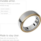 SURITCH 3 Pack Ring Cover for Oura Ring 4 & OuraRing Gen 3 Horizon/Heritage, Ultra-thin Anti-yellow Transparent Ring Protector TPU Case for Oura Size 6/7, Support Charging with Cover on - Gold - Image 4
