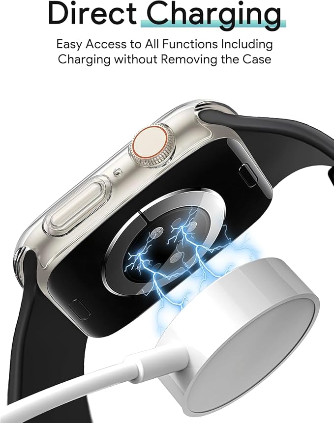 JR.DM 42mm 2 Pack Hard PC Case with HD Tempered Glass Screen Protector for Apple Watch Series 10/11 (2025), Guard Bumper Full Coverage Protective Anti-Scratch Face Cover for iWatch, Starlight+ Clear - Image 9