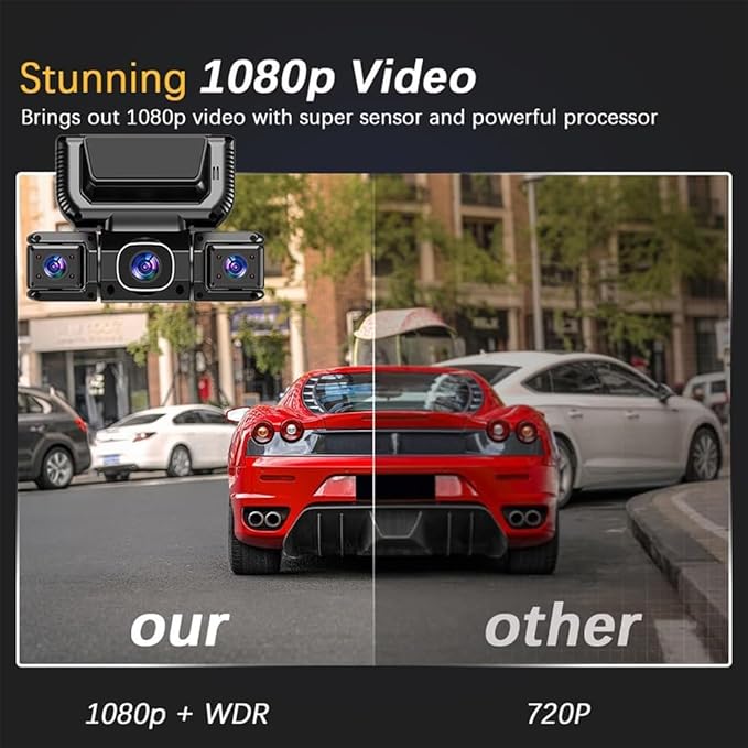 360° Car DVR WiFi 4Channels Dash Cam Video Recorder, 1080P FHD Car Dash cam - Dash Cam Front and Rear, 24-Hour Parking Monitoring Night Vision Monitoring Loop Recording (Cardless) - Image 6