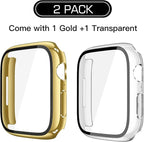 [2-Pack] Julk 46mm Gold Case with Tempered Glass Screen Protector for Apple Watch 11 (2025), Full Coverage Hard PC Protective Cover for iWatch Series 11/10 46mm (1 Gold + 1 Transparent) - Image 6