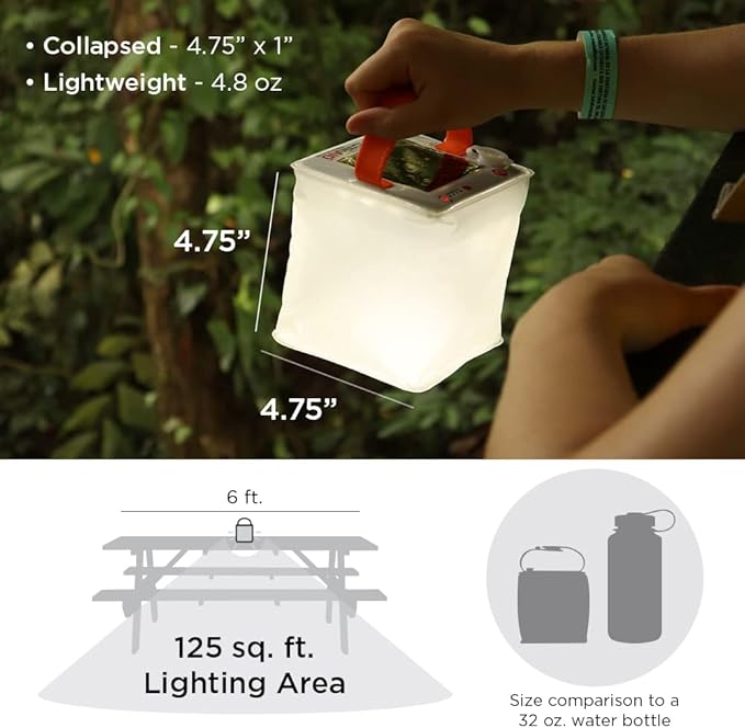 LuminAID Solar Camping Lantern - Inflatable LED Lamp Perfect for Camping, Hiking, Travel and More - Emergency Light for Power Outages, Hurricane, Survival Kits - As Seen on Shark Tank - Image 4