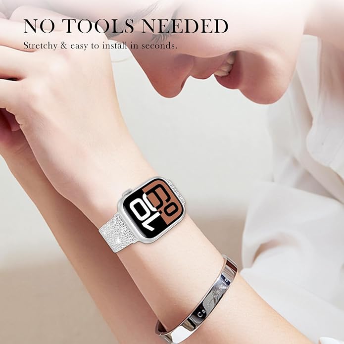 LETOID Stretchy Bands Designed for Apple Watch Band 38mm 40mm 41mm 42mm 44mm 45mm 46mm 49mm Women, Soft Nylon Elastic Strap Solo Loop Wristband for iWatch Series 11 10 9 8 7 6 5 4 3 2 1 SE Ultra - Image 6