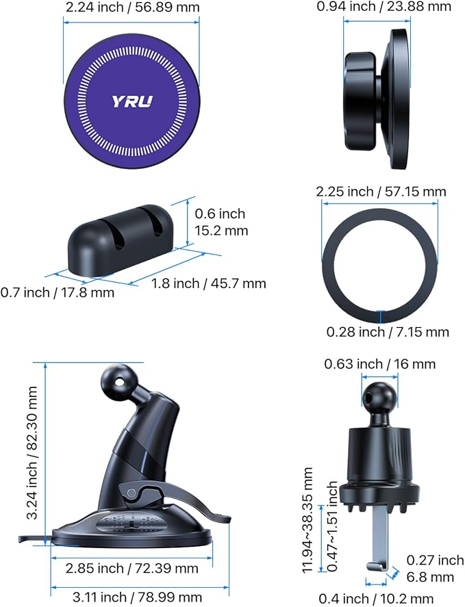 [True Upgraded Military-Grade] Phone Holder for Magsafe Car Mount 360° Rotating Vacuum Suction Dashboard, 2800gf Strongest Magnetic Windshield Phone Mount for iPhone 17 Pro Max 16 15 14, Indigo Blue - Image 5