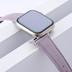 Soft French Goatskin Women Slim Leather Watch Band Compatible with Apple Watch 38mm 40mm 41mm 42mm 44mm 45mm 46mm 49mm, Thin Leather Strap Replacement for iWatch Series Ultra SE 10 9 8 7 6 5 4 3 2 1 - Image 6