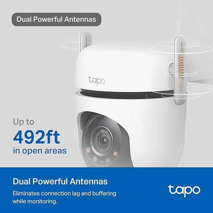 TP-Link Tapo 2K QHD Outdoor Pan/Tilt Wi-Fi Security Camera, 360° View, Motion Tracking, Color Night Vision, Free Person/Vehicle/Motion Detection, Cloud & SD Card Storage, 24/7 Recording, Tapo C520WS… - Image 10