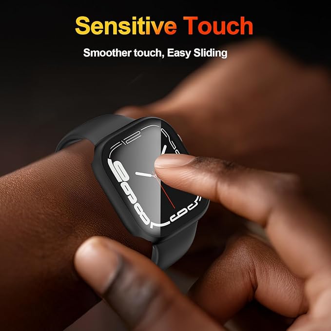 [2 Pack] Case for Apple Watch Series 10 Screen Protector 42mm Accessories Built-in HD Tempered Glass Full Protective PC Hard Bumper Lightweight 2 in 1 Cover Compatible iWatch S10 - Image 4